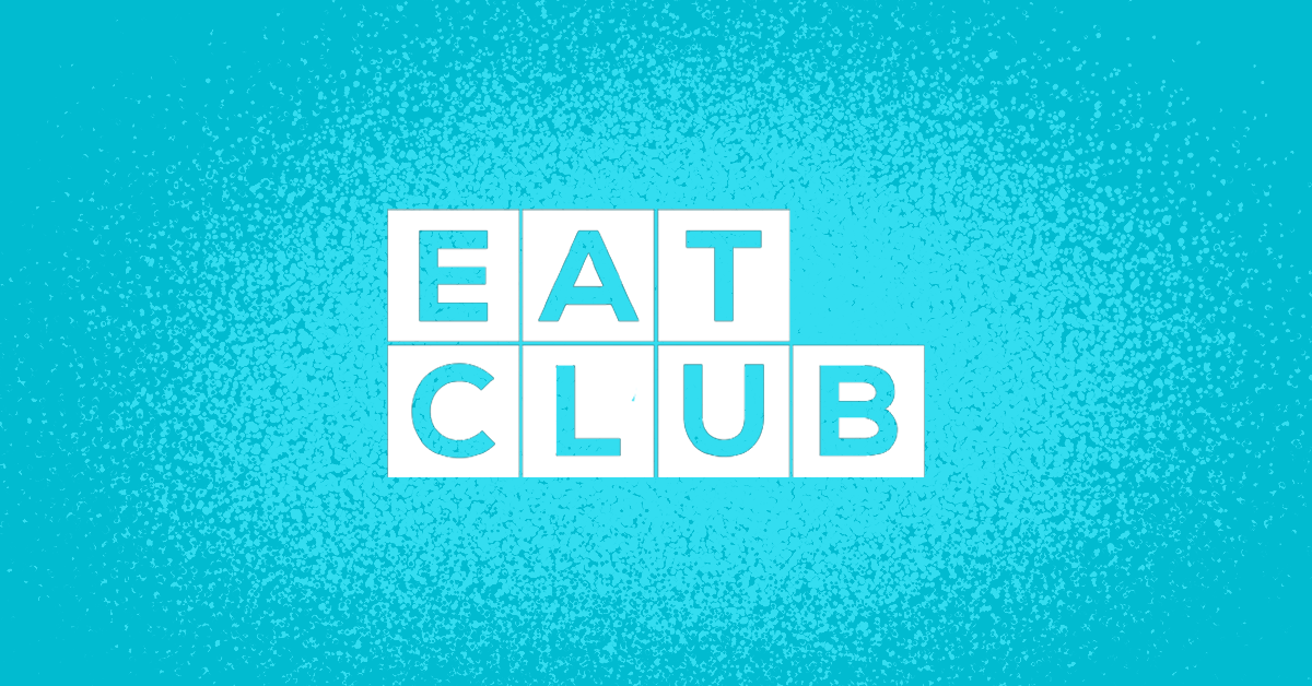 EatClub logo against light blue background