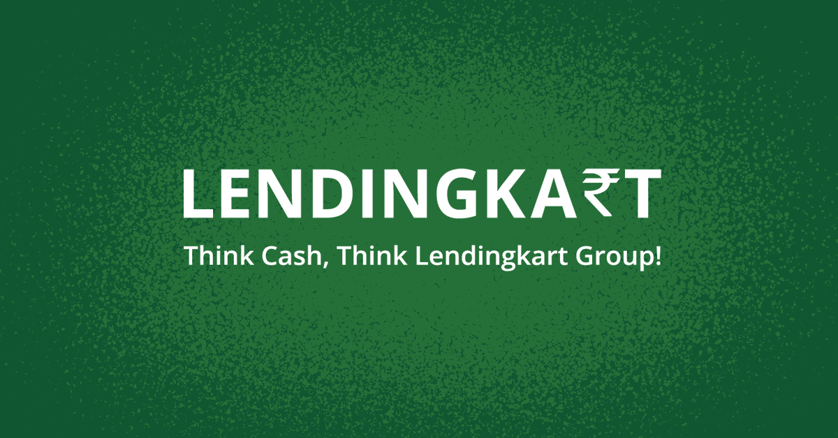 Lendingkart logo against a green textured background 