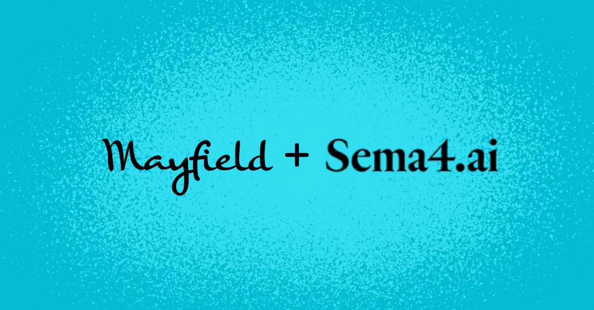 Mayfield and Sema4 logos on blue background